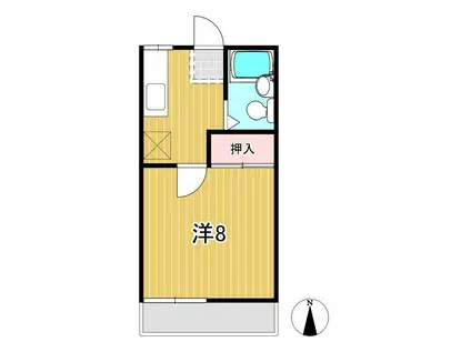 マンハイツII(1K/2階)の間取り写真