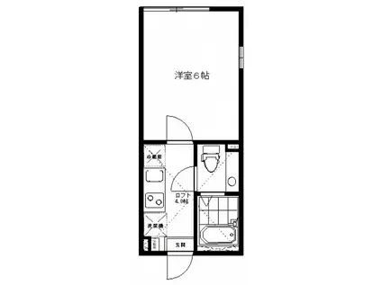 アザーレ・パッシオ生田II(1K/1階)の間取り写真