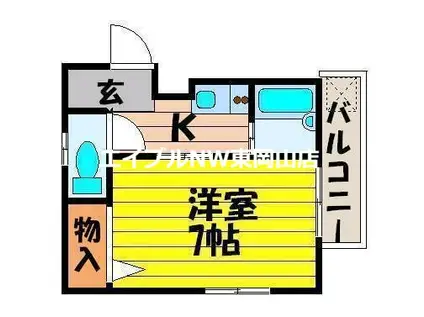 花コーポ(1K/3階)の間取り写真