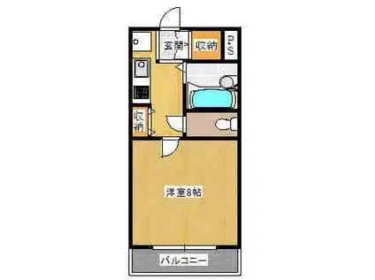 第2グランドハイツ東神足(1K/2階)の間取り写真