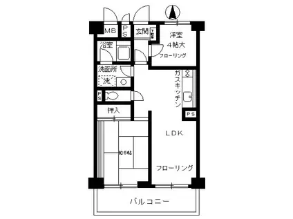 フジタ早稲田マンション(2LDK/2階)の間取り写真