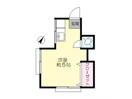 清水荘(ワンルーム/2階)の間取り写真