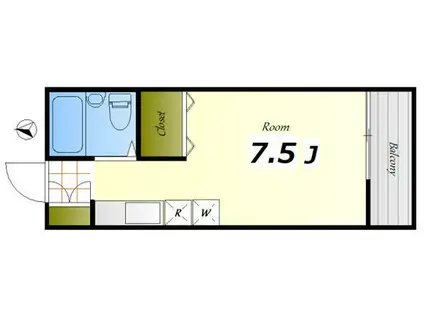 ストークウイング川田(ワンルーム/2階)の間取り写真