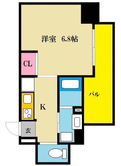アプリーレ西本町(1K/13階)の間取り写真