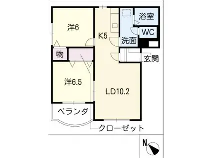 羽塚マンション(2LDK/3階)の間取り写真