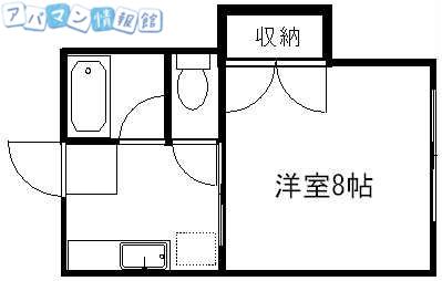 グリーンハイツ(1K/1階)の間取り写真