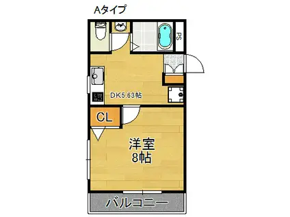 STUDIO 阪下(1DK/3階)の間取り写真