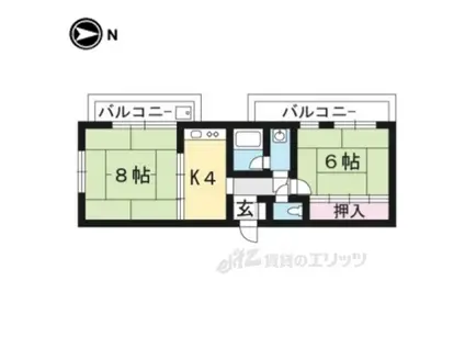 葵マンション4-C(2K/4階)の間取り写真