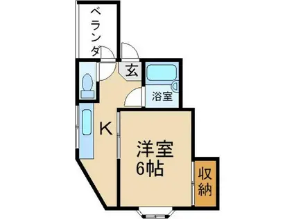 ピュアハイツ藤田(1K/3階)の間取り写真