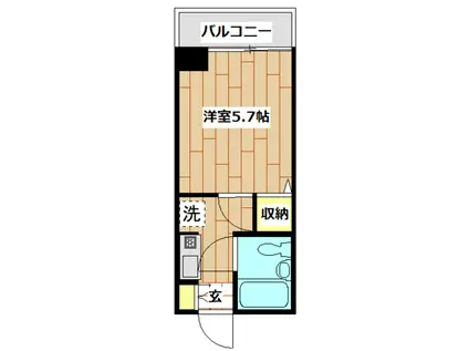 Mステージ横浜(1K/2階)の間取り写真