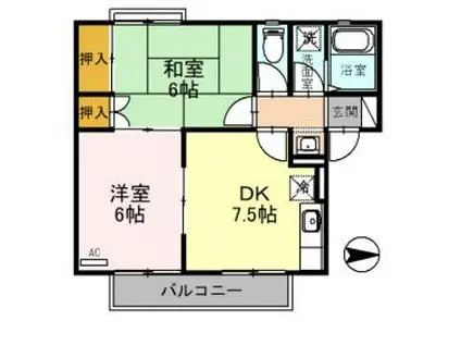 NOTOハイツIII(2DK/2階)の間取り写真