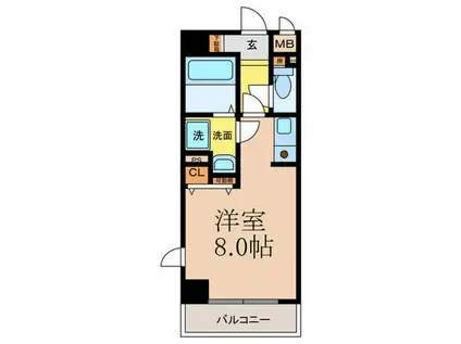 中央メルヴェール江坂601(ワンルーム/6階)の間取り写真