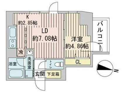 F022円山(1LDK/11階)の間取り写真