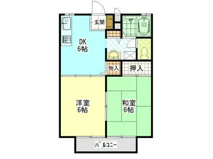 サンライフ中川A・B(2DK/1階)の間取り写真