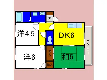 フォブール広田(3DK/2階)の間取り写真