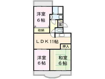 第三葵マンション(3LDK/1階)の間取り写真