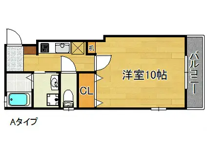 泉佐野HIRANO2(1K/3階)の間取り写真