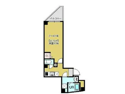AQUASWILL浅草(1K/4階)の間取り写真