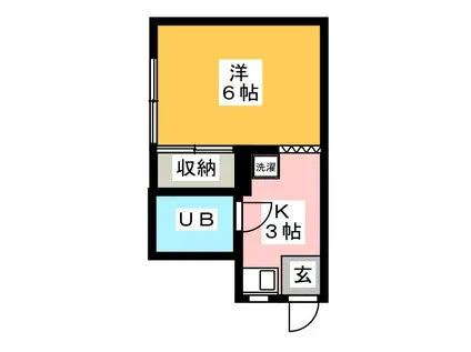 山七荘(1K/1階)の間取り写真