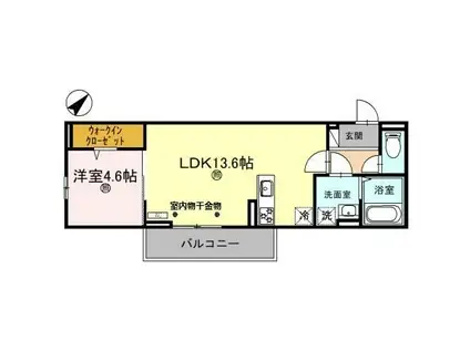 D-ROOMルシエル(1LDK/1階)の間取り写真