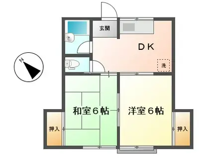 NKハイム(2DK/2階)の間取り写真