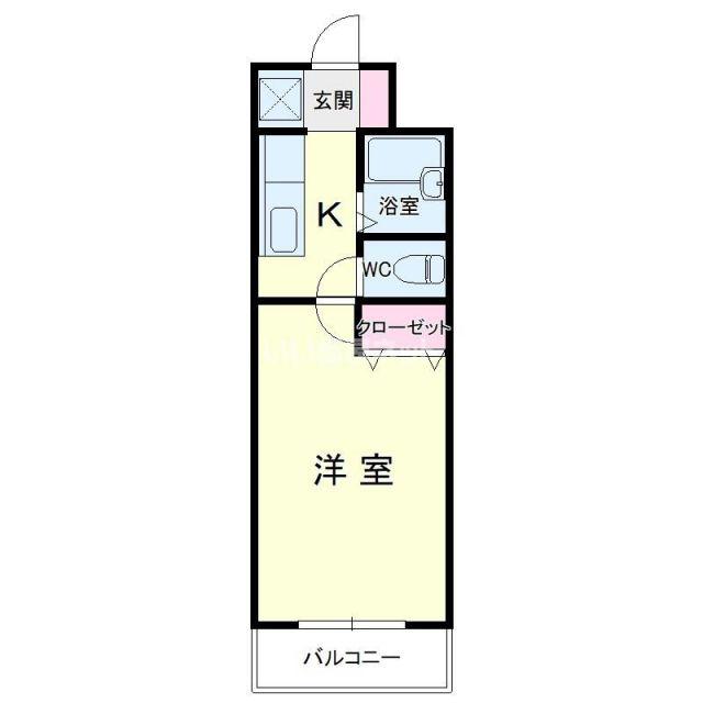 ロテュス(1K/2階)の間取り写真