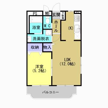 グランディール(1LDK/1階)の間取り写真