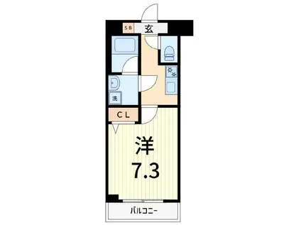 クレヴィスタ柴又(1K/2階)の間取り写真