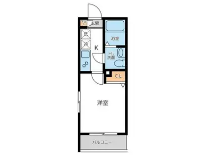 CITY SPIRE西新宿(1K/1階)の間取り写真