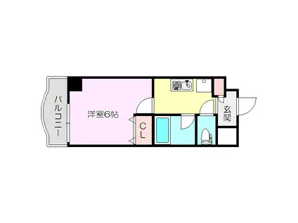 ノルデンハイム東三国2(1K/8階)の間取り写真