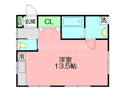 クリーンワン(ワンルーム/2階)の間取り写真