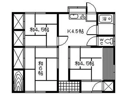 アーバンハイツ松尾(3K/1階)の間取り写真