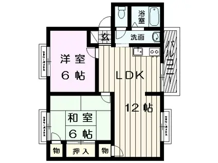 モアクレスト藤原A棟(2LDK/1階)の間取り写真