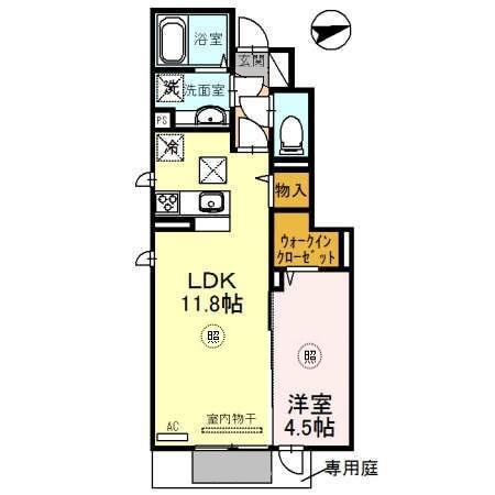 サニーDハウス芝町イースト(1LDK/1階)の間取り写真