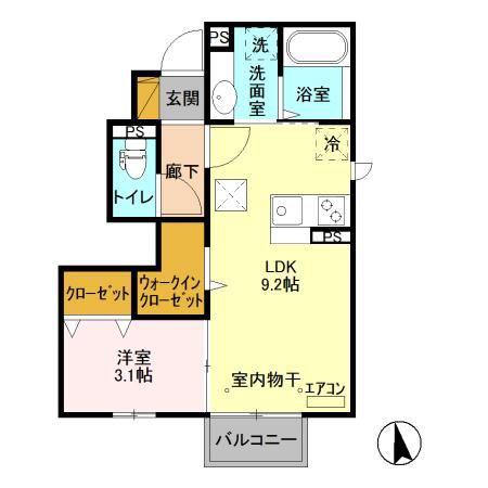ルミナスビラGRANDE(1LDK/1階)の間取り写真