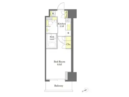プライムメゾン中野坂上(1K/3階)の間取り写真