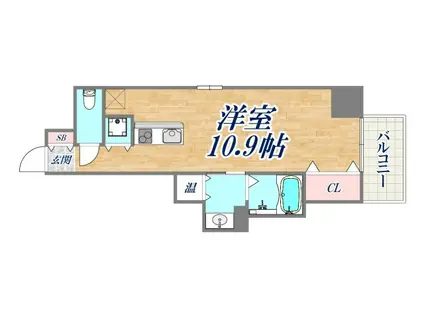 レジディア神戸磯上(ワンルーム/12階)の間取り写真