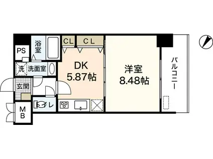 アーバインステイ広島イースト(1DK/4階)の間取り写真