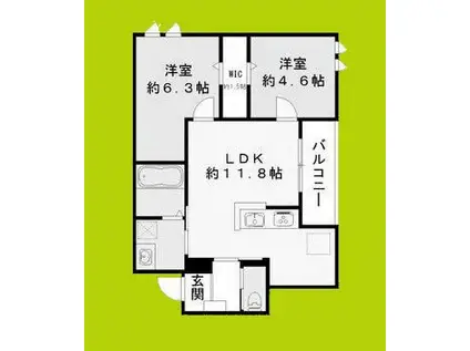 RIKO塚口(2LDK/3階)の間取り写真
