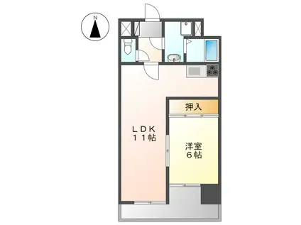 アーク上前津ビル(1LDK/6階)の間取り写真