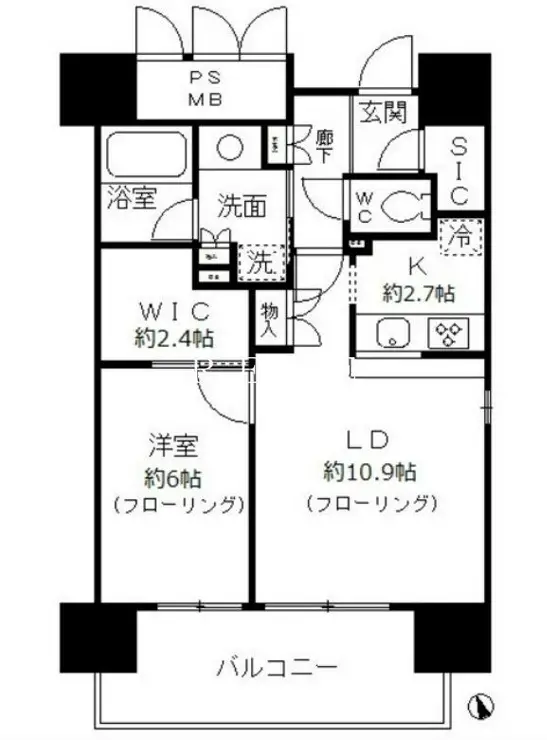 フォンテーヌ芝浦 2階階 間取り