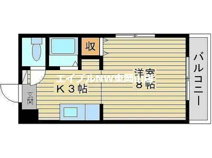 めぞんリベルテI(1K/3階)の間取り写真