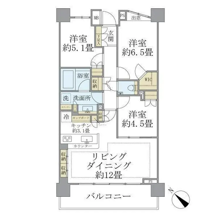 パークホームズ上野毛アートリエ 2階階 間取り
