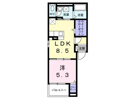 ヴィラ リヴァージュ(1LDK/3階)の間取り写真