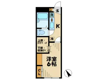 レオパレスフエキ(1K/2階)の間取り写真