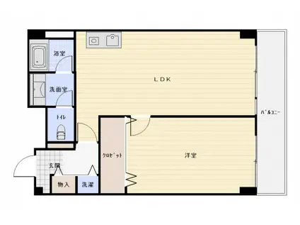 WAKO ILE BLANCHE(1LDK/9階)の間取り写真