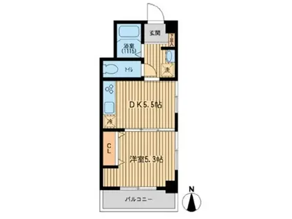 東信松涛マンション(1DK/3階)の間取り写真