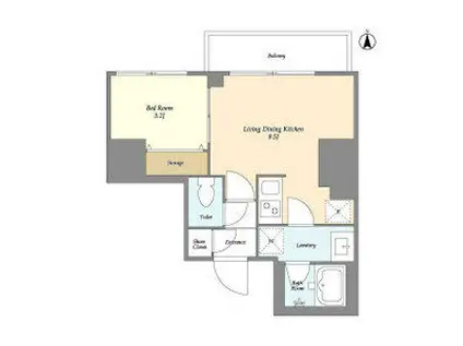 クラリティア西日暮里(1LDK/12階)の間取り写真