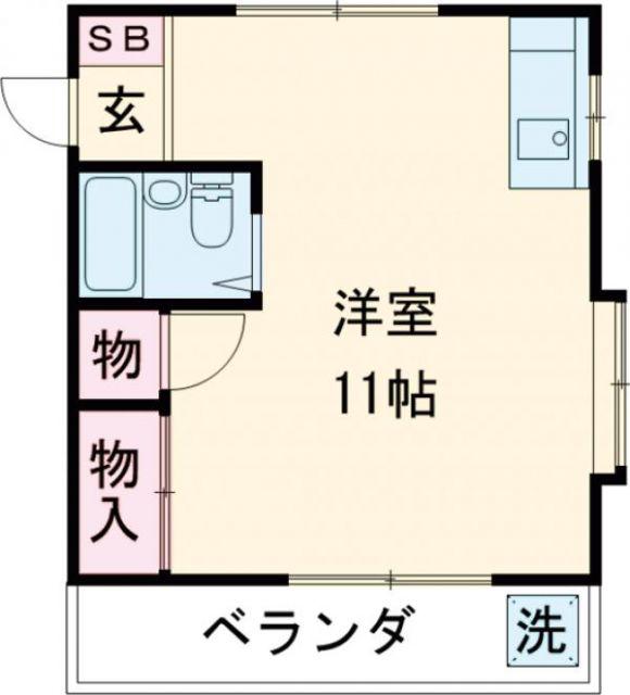 ビラデルレイ(ワンルーム/2階)の間取り写真