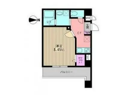 グッドフラットIII(1K/3階)の間取り写真